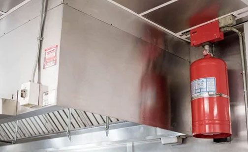 Kitchen hood fire suppression system