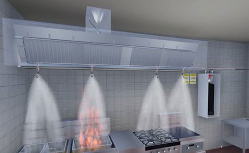 Kitchen hood fire suppression system design